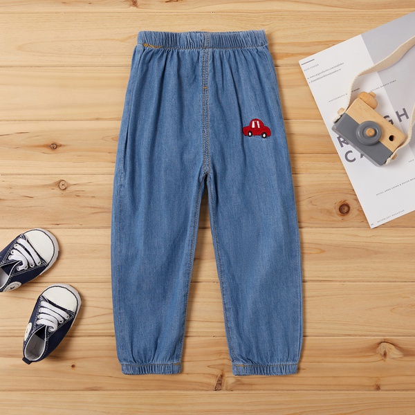 Baby / Toddler Adorable Car Embroidery Solid Trouser