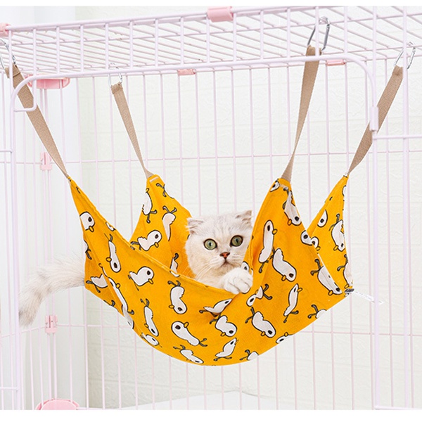 Summer pet breathable cotton and linen cat hammock swing