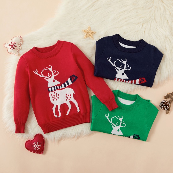 Baby / Toddler Christmas Elk Print Long-sleeve Sweater