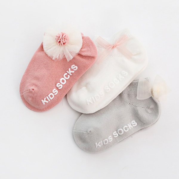 3pcs Baby / Toddler Letter Print Flower Bow Butterfly Decorative Sock