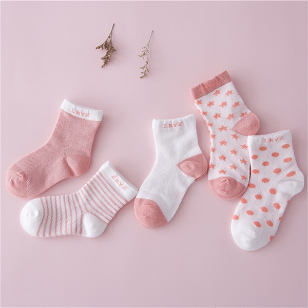 5-pack Baby / Toddler Cozy Breathable Cotton Socks