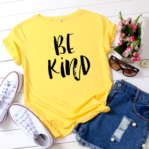 Pretty BE KIND Letter Printed Tee