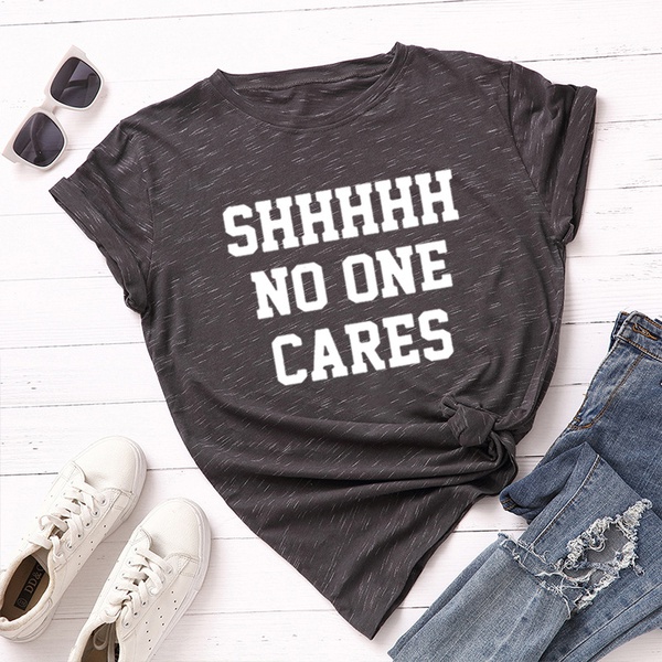 Casual Short-sleeve Letter Printed Comfy Tee For women